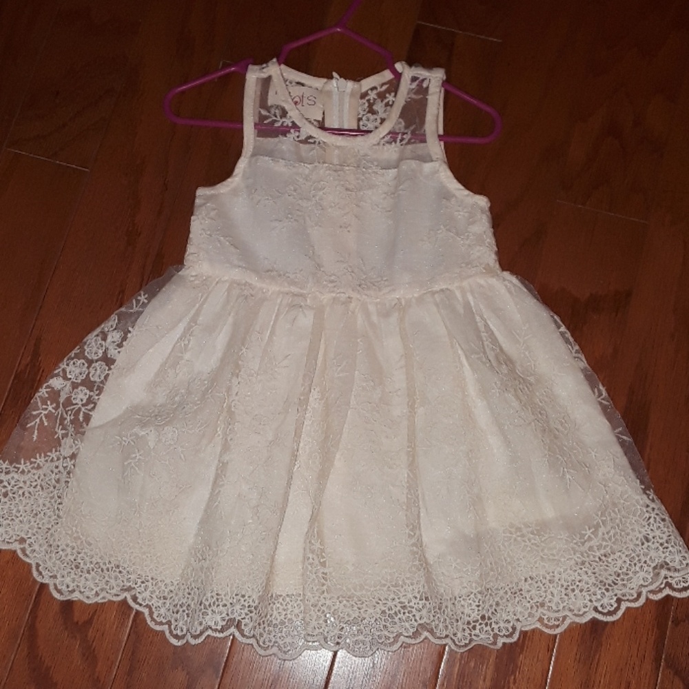 Lilytots cream lace dress sz 12-18 m
